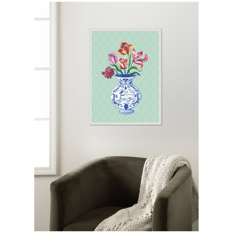 "Tulip Vase" par Lucia Gianello, reproduction d'art sur toile encadrée