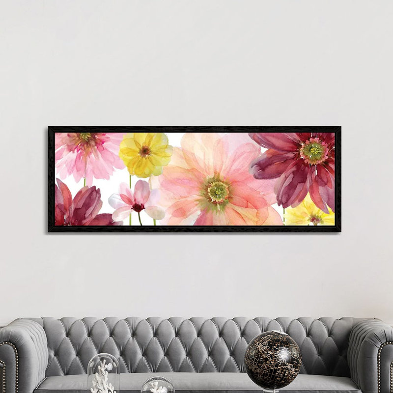 Pop Of Pink II by Carol Robinson - Panoramic Print on Canvas, Black Framed, 152.4 cm H x 50.8 cm W