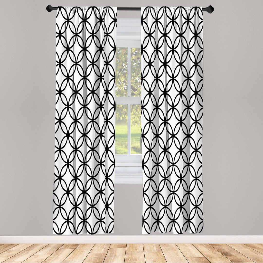 Fenstervorhänge, Leichtes Dekor, minimal Pattern, Modern, Weiß Schwarz