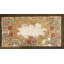 Antique Late 19th Century Solid Ivory Cream Color Field American Folk Art Floral Wreath Hooked Rug
