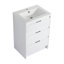 Meuble-lavabo autoportant de 72 po avec lavabo en résine et armoire à 1 côté, tiroirs à fermeture en douceur, blanc brillant, contreplaqué (emballage KD)