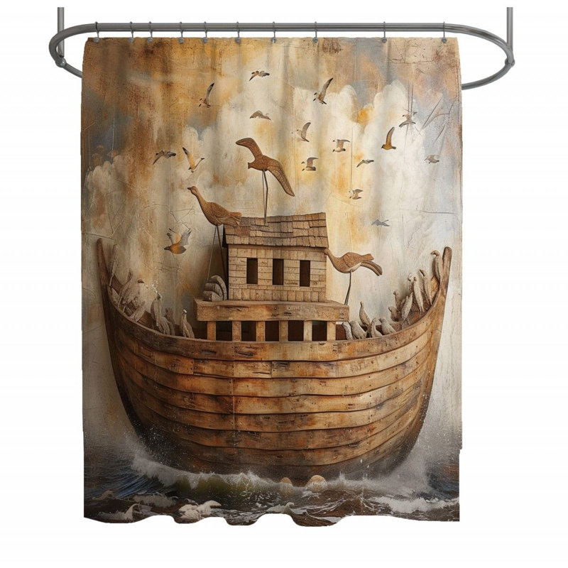 Rideau de douche arche Mythology, H 73 po x l 70 po
