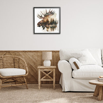  Art de giclée silhouette de bois d'orignal par LSR Design Studio