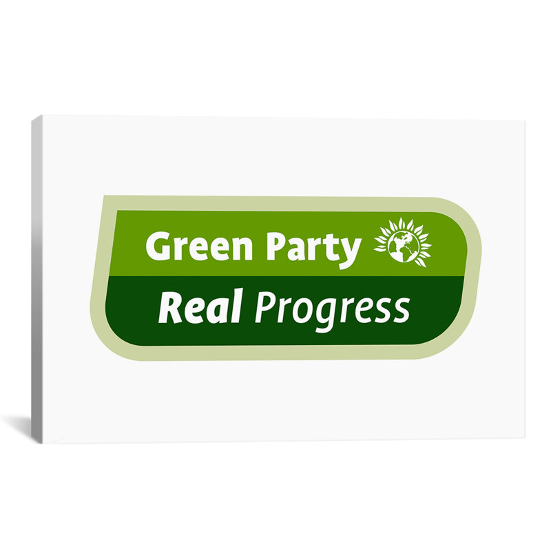 « green party symbol symbol », art textuel sur toile, H 12 po x l 18 po x P 0,75 po