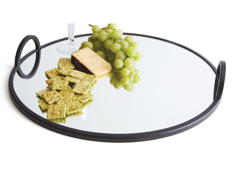 Plateau Miroir rond en Hust