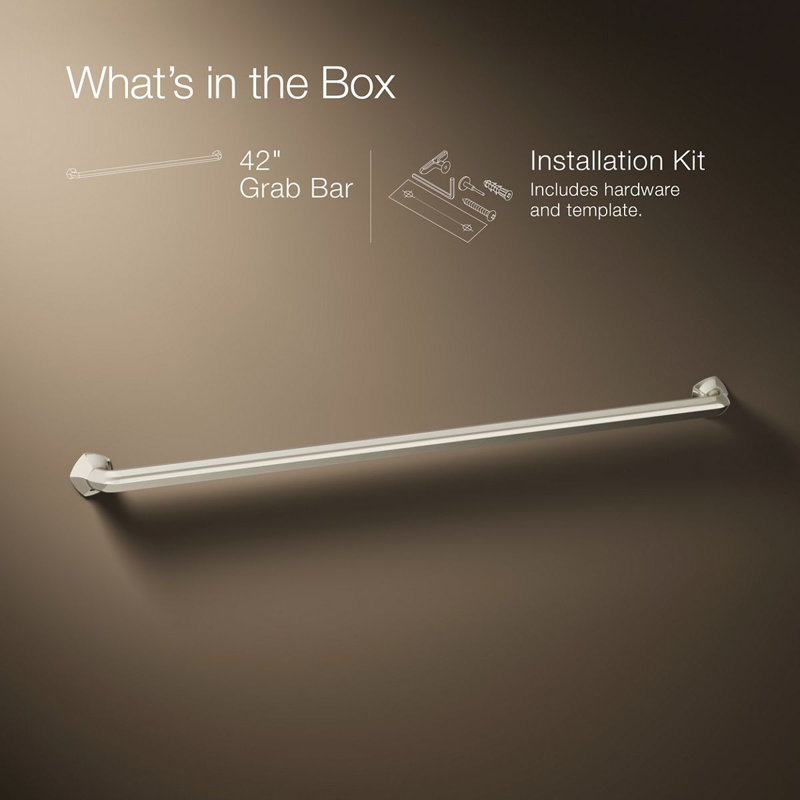Occasion Grab Bar, 42", Polished Nickel