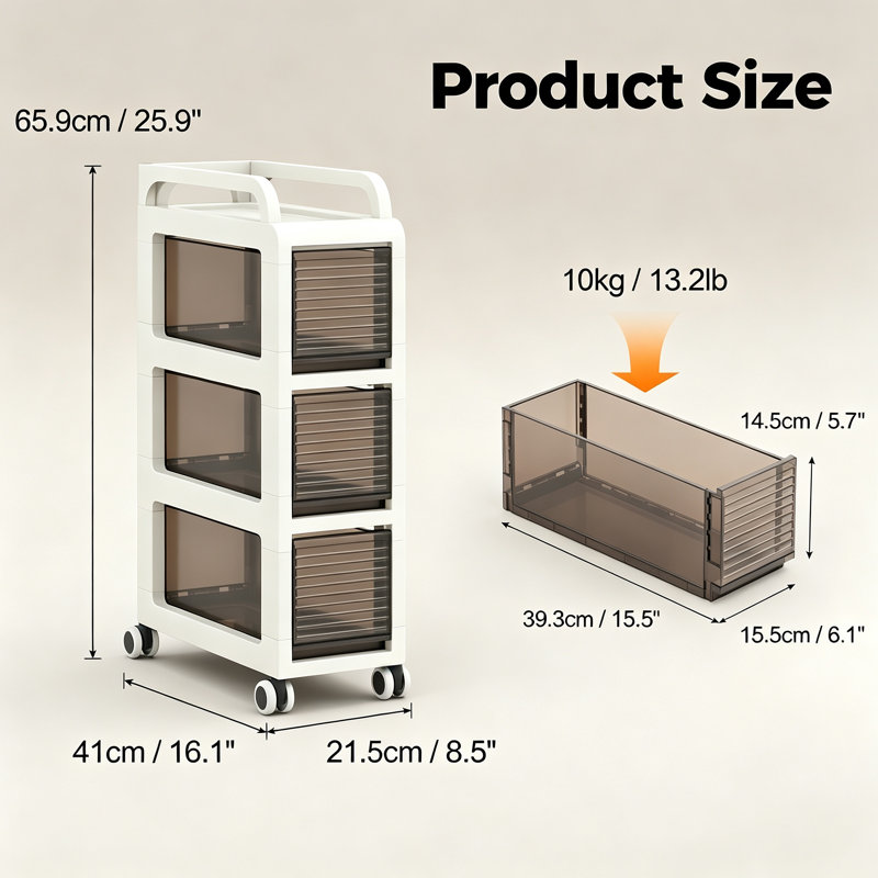 Bathroom Cabinet, 65.9cm H x 21.5cm W x 41cm D