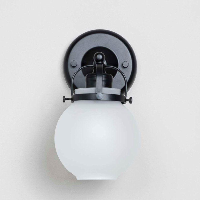 Njall Steel Armed Sconce, Matte Black
