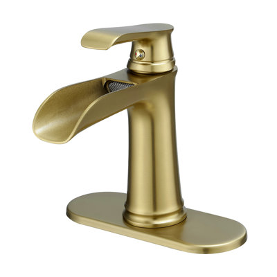 Sink Faucet With Deck Plate Waterfall With Pop Up Drain And Supply Lines Bathroom Faucets For Sink 1 Hole One Handle Faucets Vanity Bath Mixer Tap