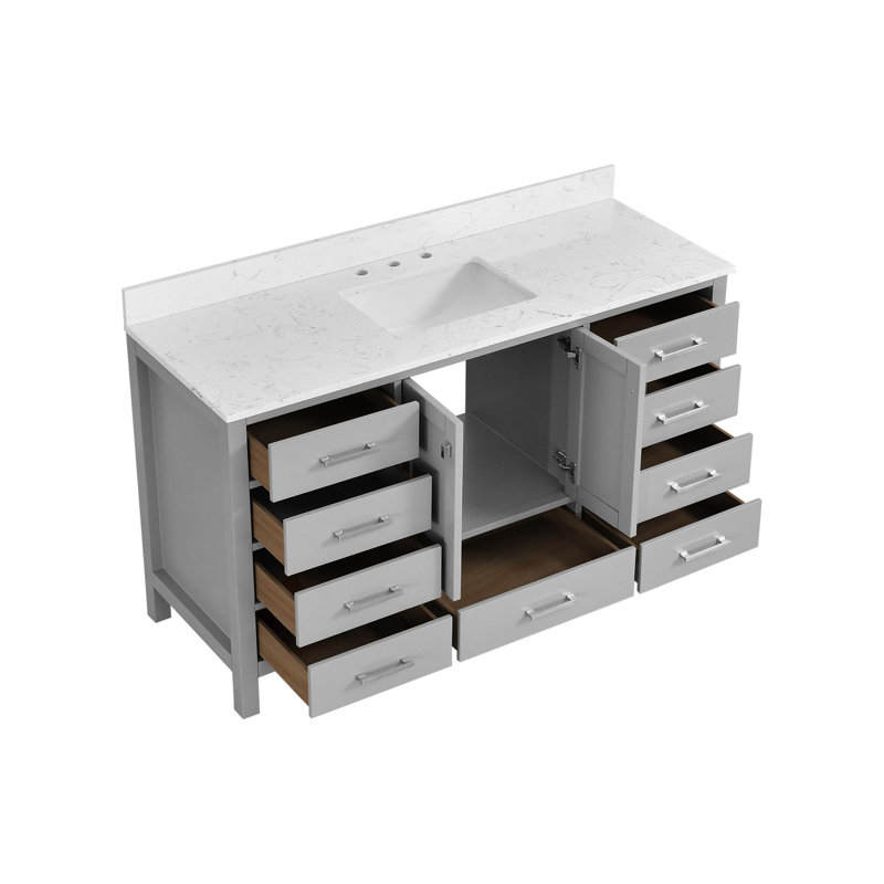 Meuble-lavabo moderne autoportant, Gris