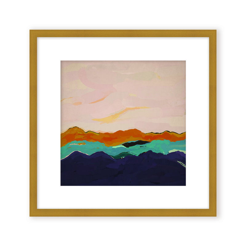 Nature Inspired Twilight Silhouette, 36" H x 36" W, Framed Matted Print, White