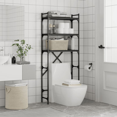 Engineered Wood, Metal Freestanding Bathroom Shelves
