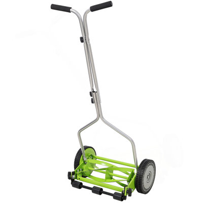 14In Push Lawn Mower, Push Reel Lawn Mower, Green Color