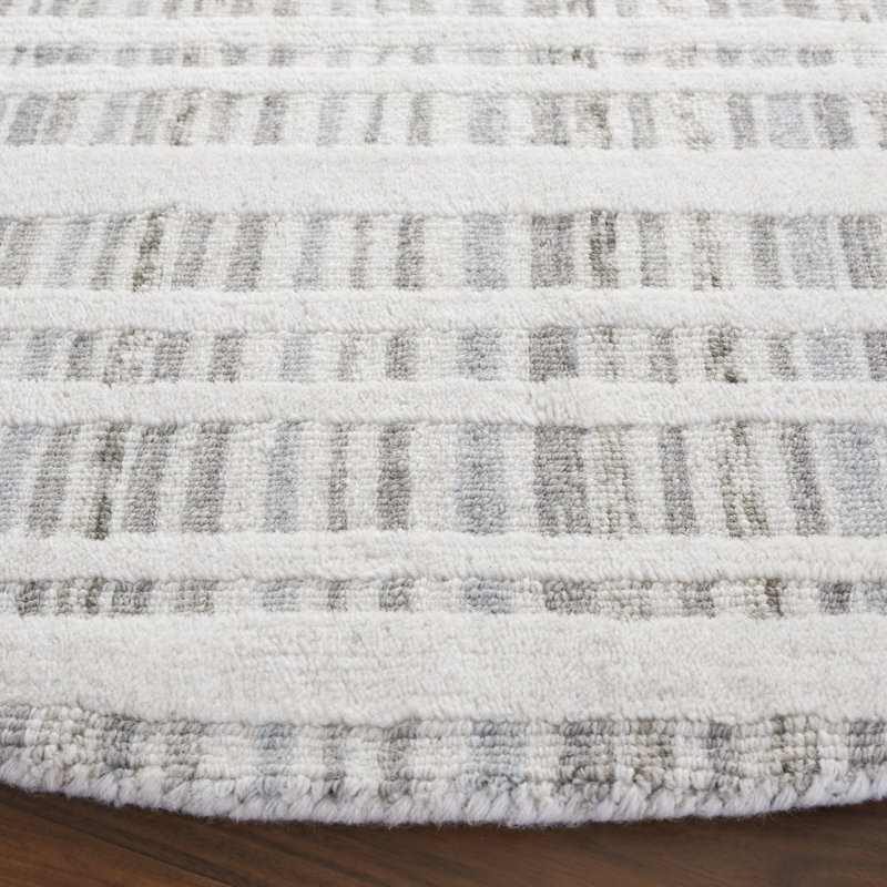 Tapis gris / ivoire Fifth Avenue 651, Rond 6 pi