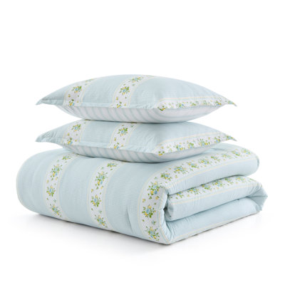 Martha Stewart Annabelle Stripe Cotton Reversible Comforter Set