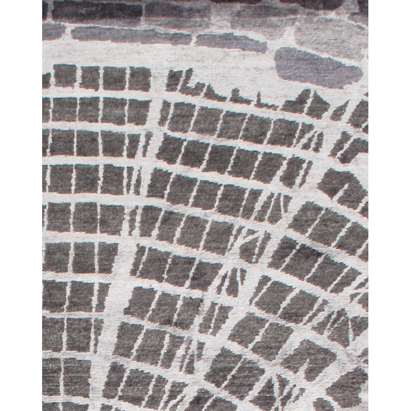 Silk Abstract Area Rug, Rectangle 8' x 10'