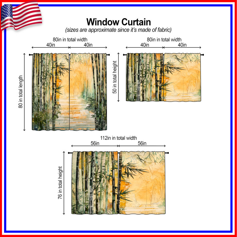 Rideaux rayonnants en rayonne de bambou Forest Pathway, 40 po x 50 po - 2 panneaux, Transparent