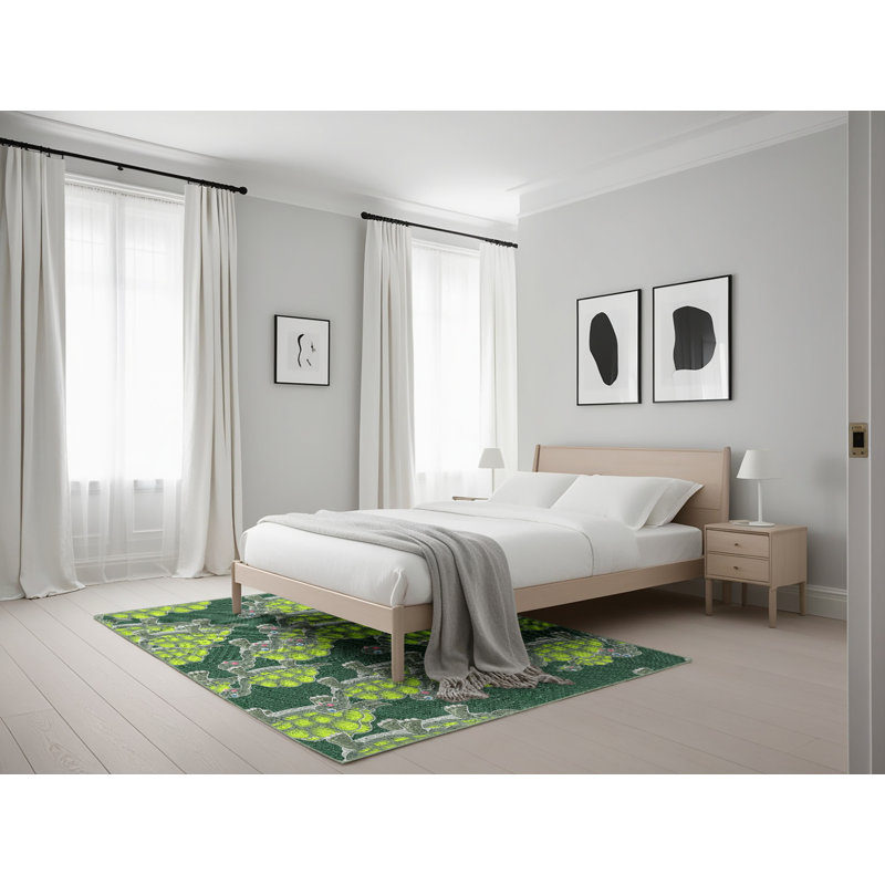 Tapis décoratif vert Non disponible aftonshire, Rectangle 5 pi x 7 pi