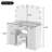 Luxurious Makeup Vanity with Hollywood Lights, 3 Color Modes, Cushioned Stool & 9 Drawers
