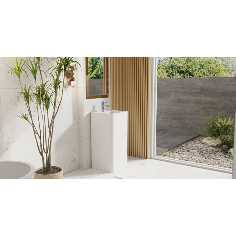 Lavabo de salle de bain autoportant Badeloft, Matte White