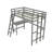 Diamonde Twin Loft Bed Frame W/desk Angled And Built-in Ladder Solid Wooden Frame Gray
