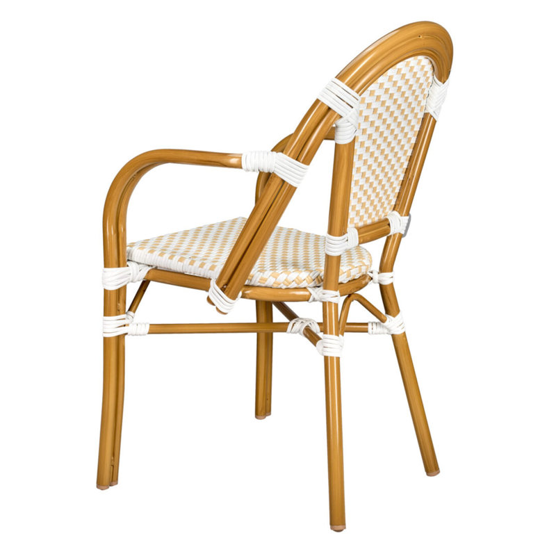 Ensemble de chaises de patio blanc et beige avec accoudoirs blanc et beige par Chivari
