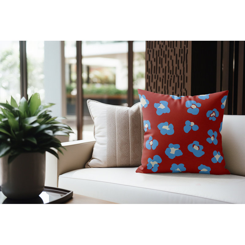 Coussin Atia, 16 po x 16 po, Éclat de framboise