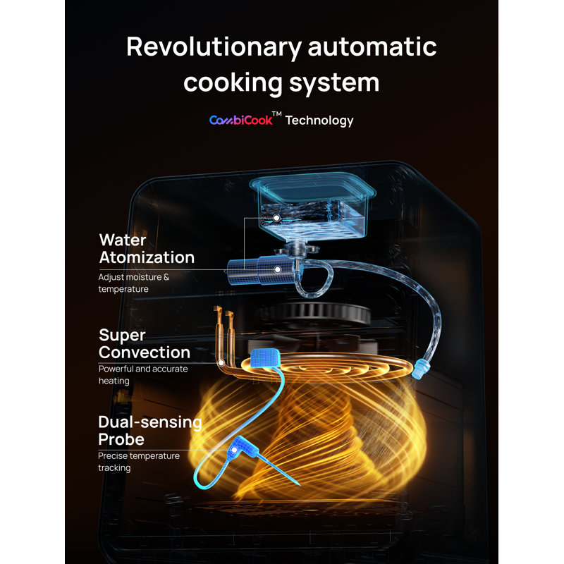 Dreo Chefmaker Combi Fryer, Smart Air Fryer Cooker With Cook Probe, Water Atomizer, 3 Professional Cooking Modes, 6 Qt