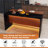 63" Modern Kitchen Island With Marble-Look Surface, LED Lights & Grille Design For Dining Room, Living Room(Island Only)-991434126