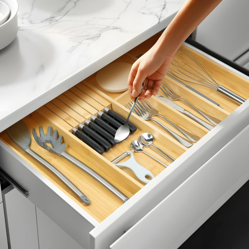 Bamboo Rectangle Utensil Storage Set