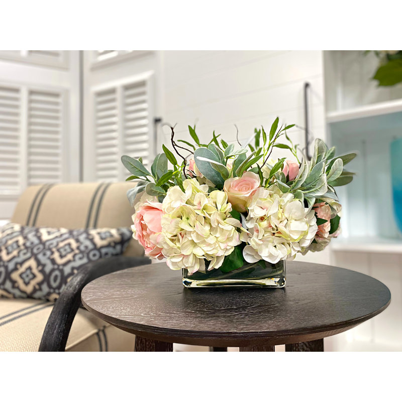 Floral Arrangement with Hydrangeas, Roses and Lamb's Ear