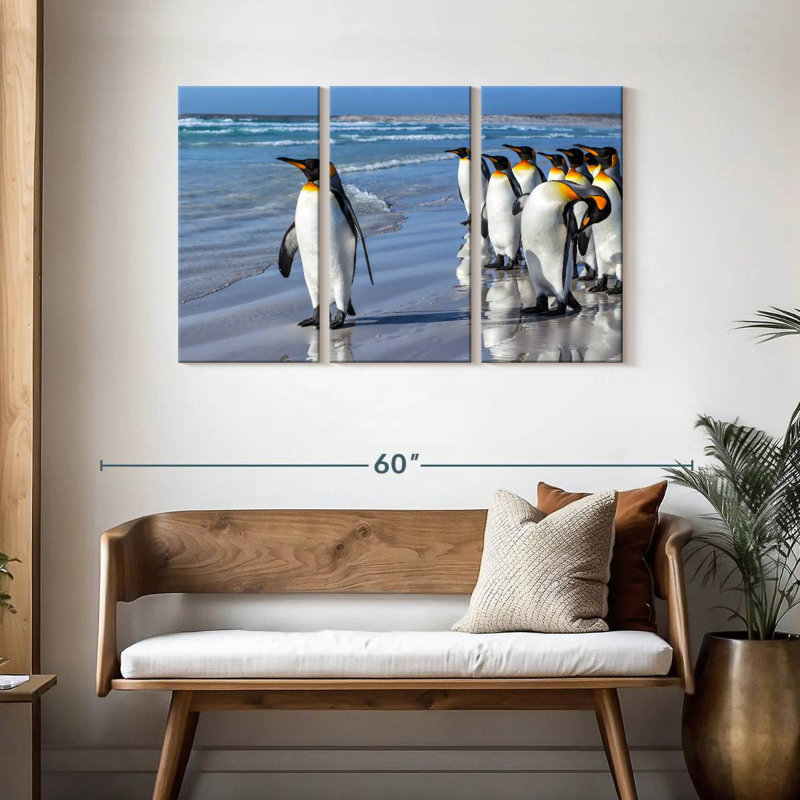 Brampt Penguins In The Beach, 28" H x 45" W