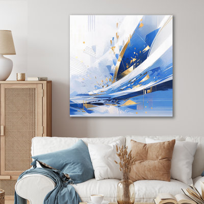 Bleu blanc cubiste kaléidoscope II sur toile