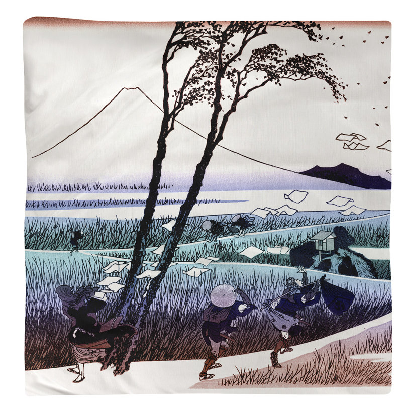 Katsushika Hokusai Cotton Square Napkin, Red/Blue