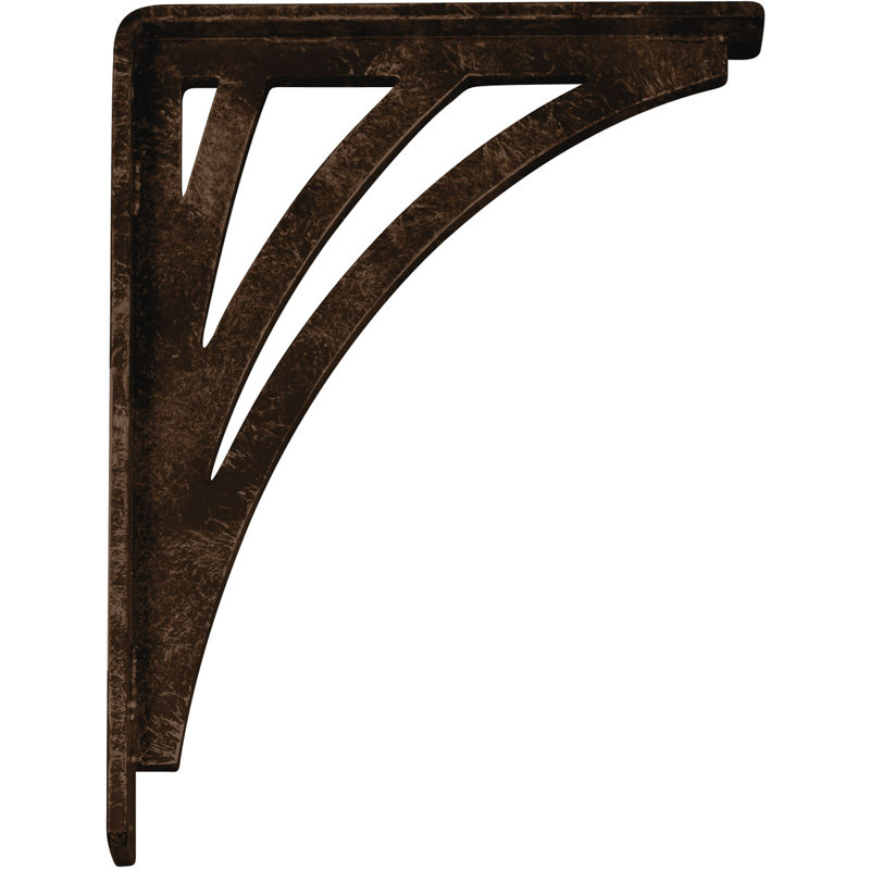 Support en fer forgé Nevio de l 1 1/2 po x P 7 1/2 po x H 10 po (support central simple), bronze antique, Bronze vieilli