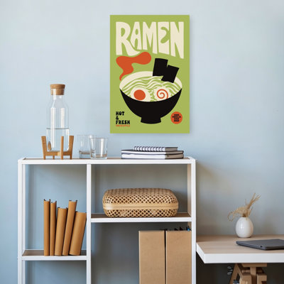 Tokyo Style Ramen Minimalist Retro Wall Art Print 1 Piece Wrapped Canvas Wall Art
