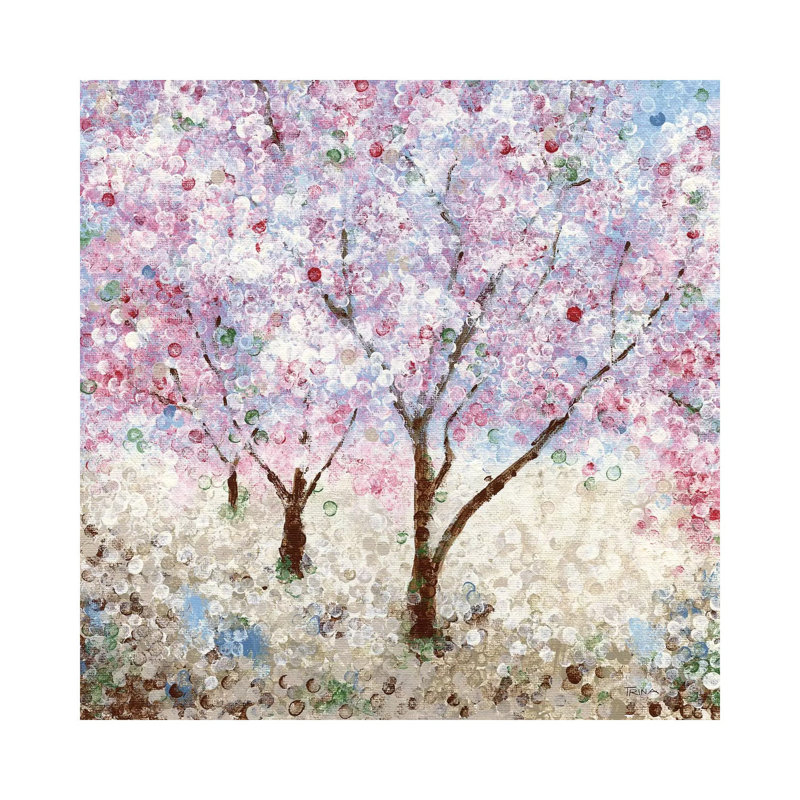 «Cherry Blossom Festival II» par Katrina Craven - reproduction d'art encadrée, H 12 po x l 12 po x P 1,5 po, Toile tendue