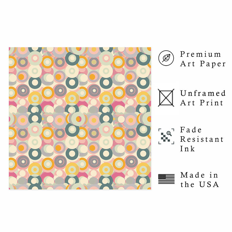 «Abstract Abstract Groovy 70s Pattern IV Retro», reproduction d'art non encadrée, H 20 po x l 20 po