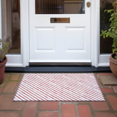 Tapis rouge de Noël Xhevrie intérieur / extérieur lavable à la machine