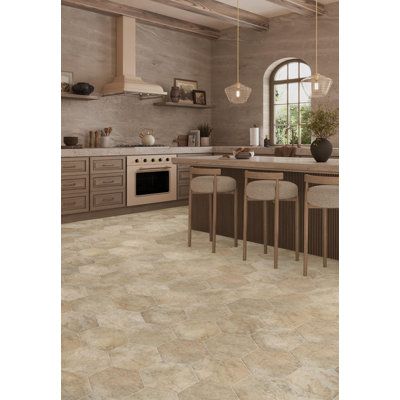 NEW ADURA®APEX with Microban® Luxxe Hexagon 13.6" x 11.8" x 5mm Luxury Vinyl Tile in Pearl