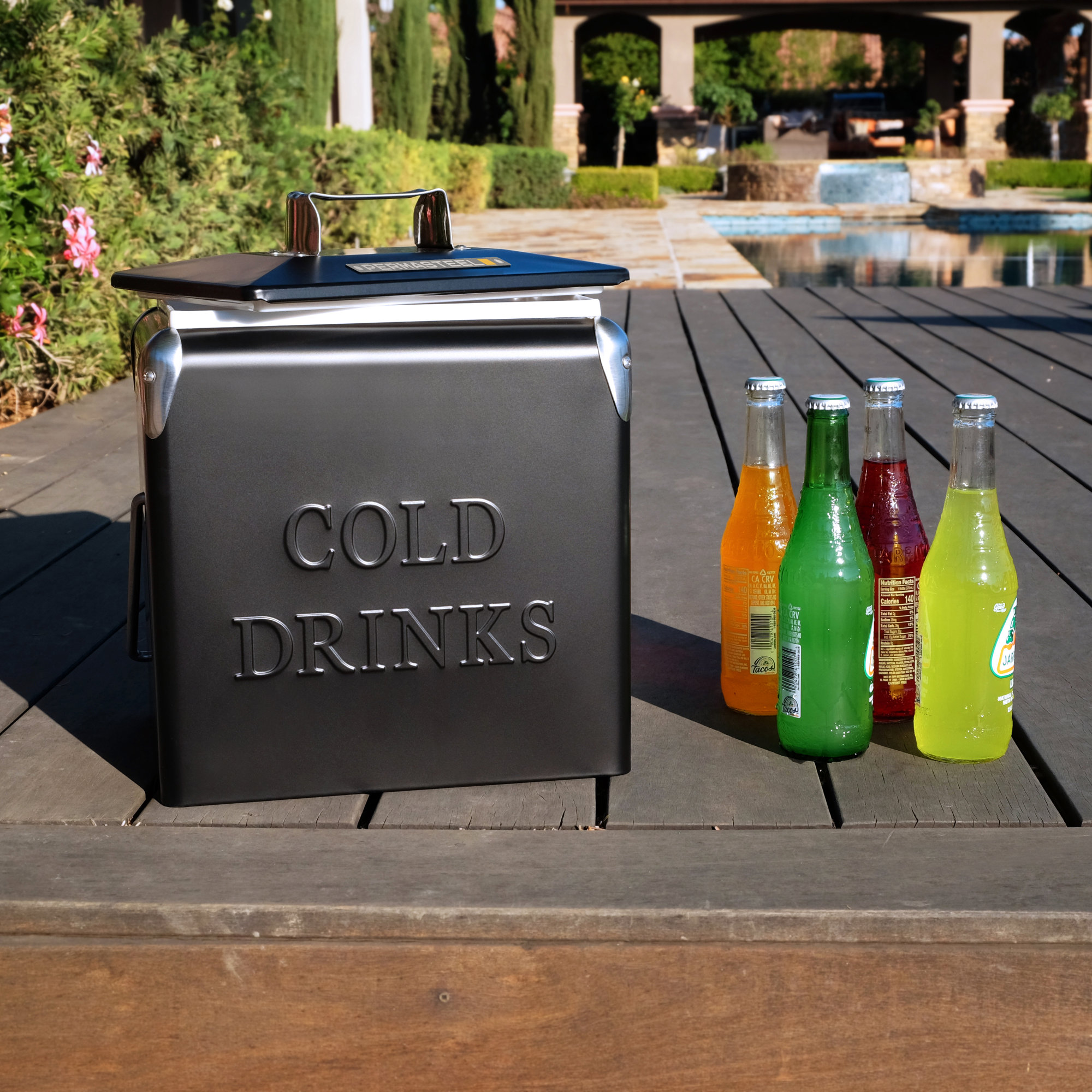 Permasteel 14-Quart Small Portable Cooler, Black