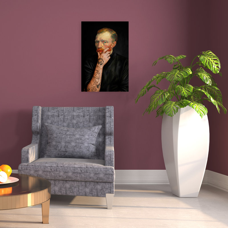 Painterly Modern Man, art mural moderne, 24" H x 16" W