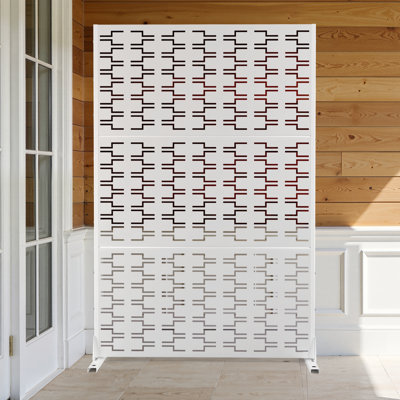 Écran d'intimité en métal H 72 po x l 47 po avec support - Panneau d'intimité extérieur autoportant pour terrasse, patio, balcon