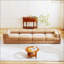 Élégant canapé 2 places en chenille avec rangement pour repose-pieds, dossier cylindrique et accoudoirs, causeuse moderne en tissu avec espace de rangement caché