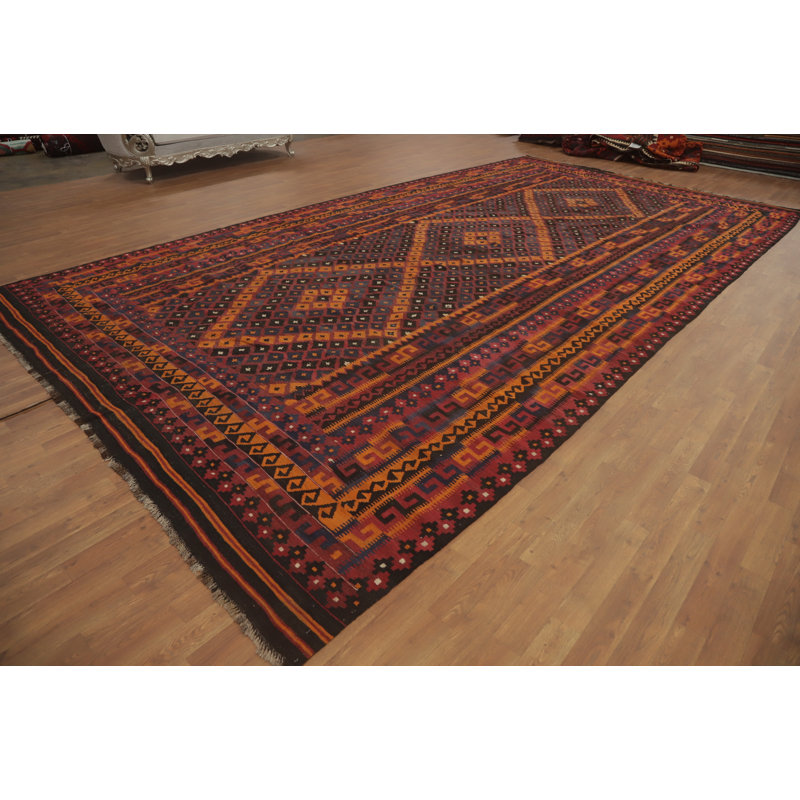 Tapis géométrique Kilim 10 x 18