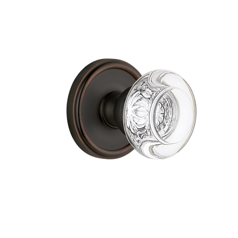 Rosette Grandeur Georgetown avec bouton de porte en cristal Bordeaux, 2-3/4", Bronze intemporel