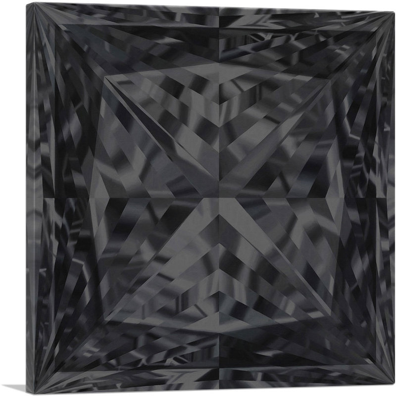 «Black Princess Cut Diamond Jewel», reproduction d'art graphique sur toile tendue, H 18 po x l 18 po x 1,5 po