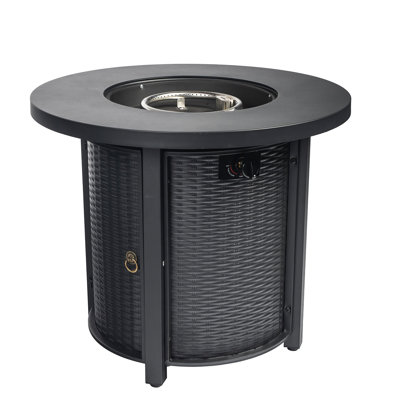 30Inch Propane Fire Pit, 40000Btu, Lava Rocks 40000Btu Pit Table Outdoor, With Rock