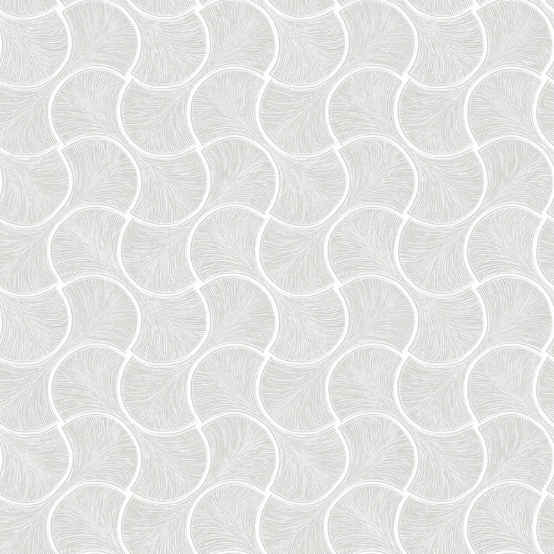 Papier peint embossé à formes géométriques rondes Shiny Surface, Gris