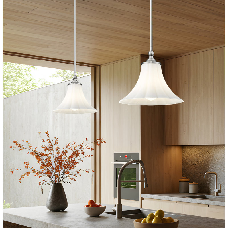 Luminaire suspendu en nickel brossé 1 lumière Ohlson, Brushed Nickel
